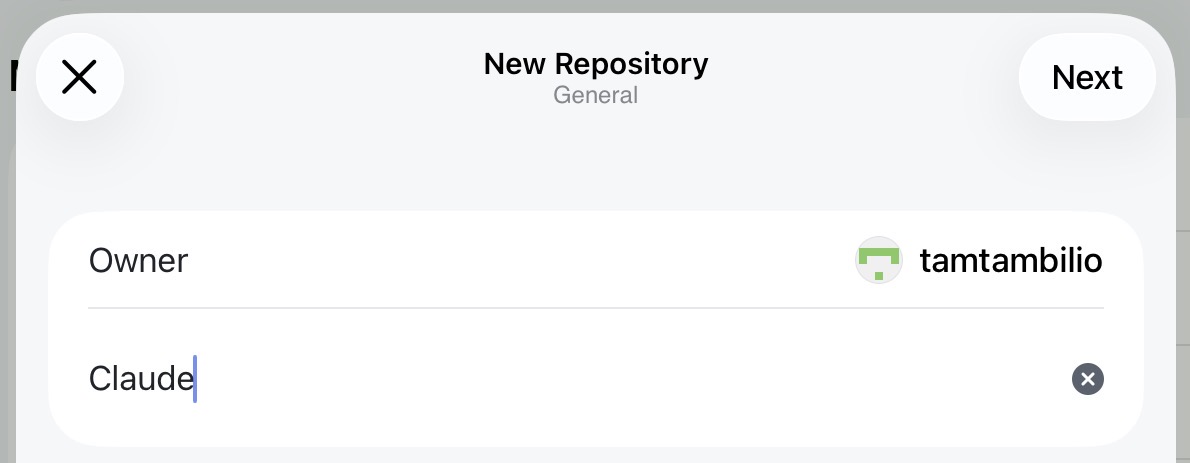 Création du dépôt nommé Claude dans l'app GitHub
